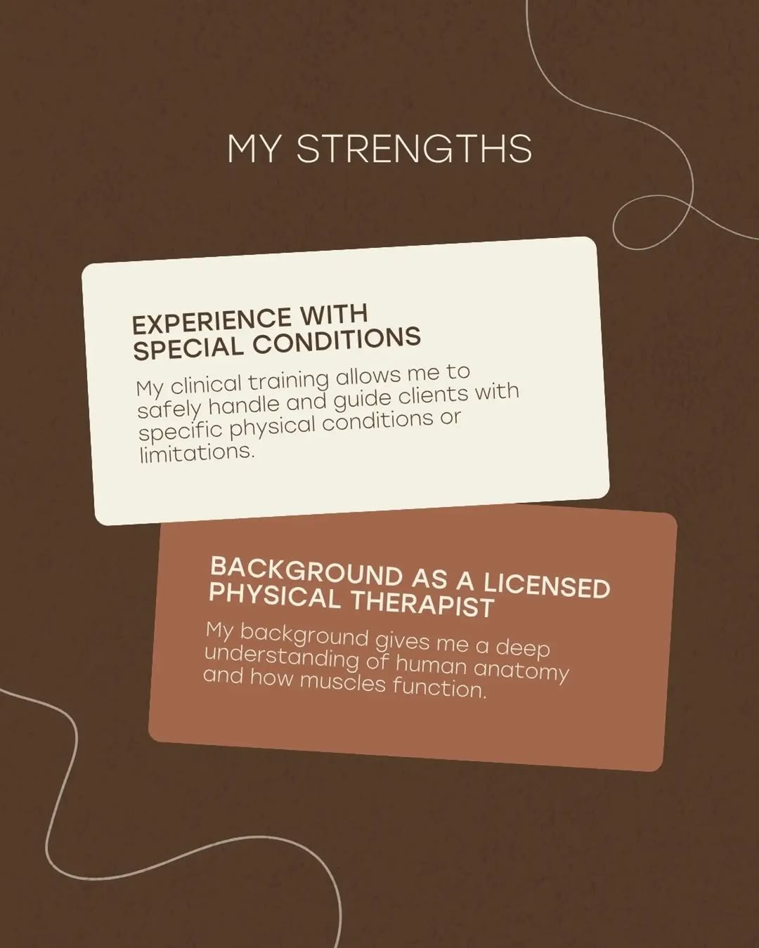 Coach strengths — physical therapist background
